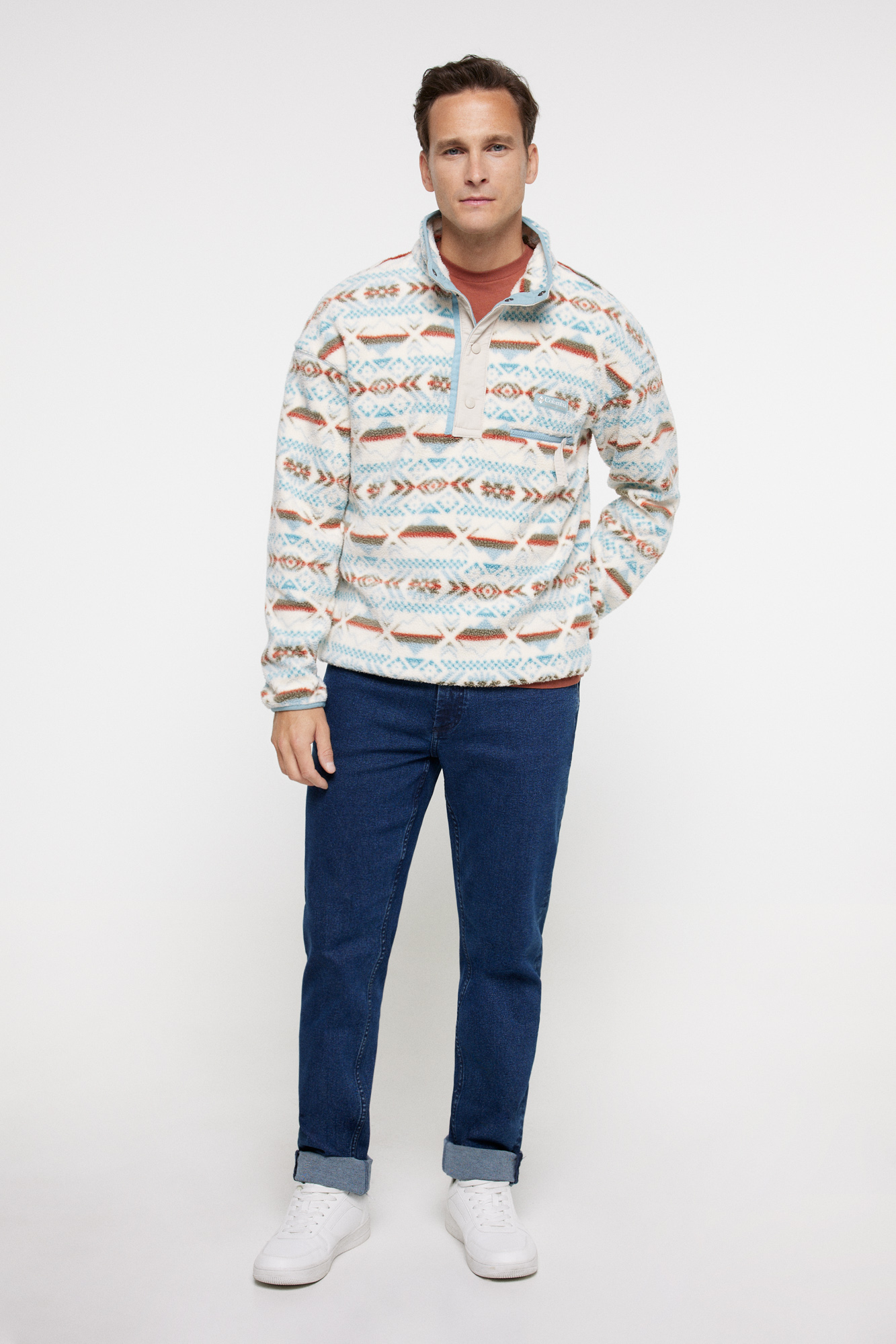 Jaqueta masculina Columbia™ Helvetia™ com fecho de pressão e fleece