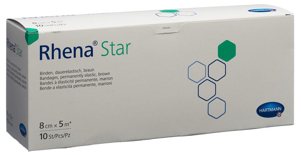 Rhena Star Elastische Binde 8cmx5m hautfarbig offen 10 Stk