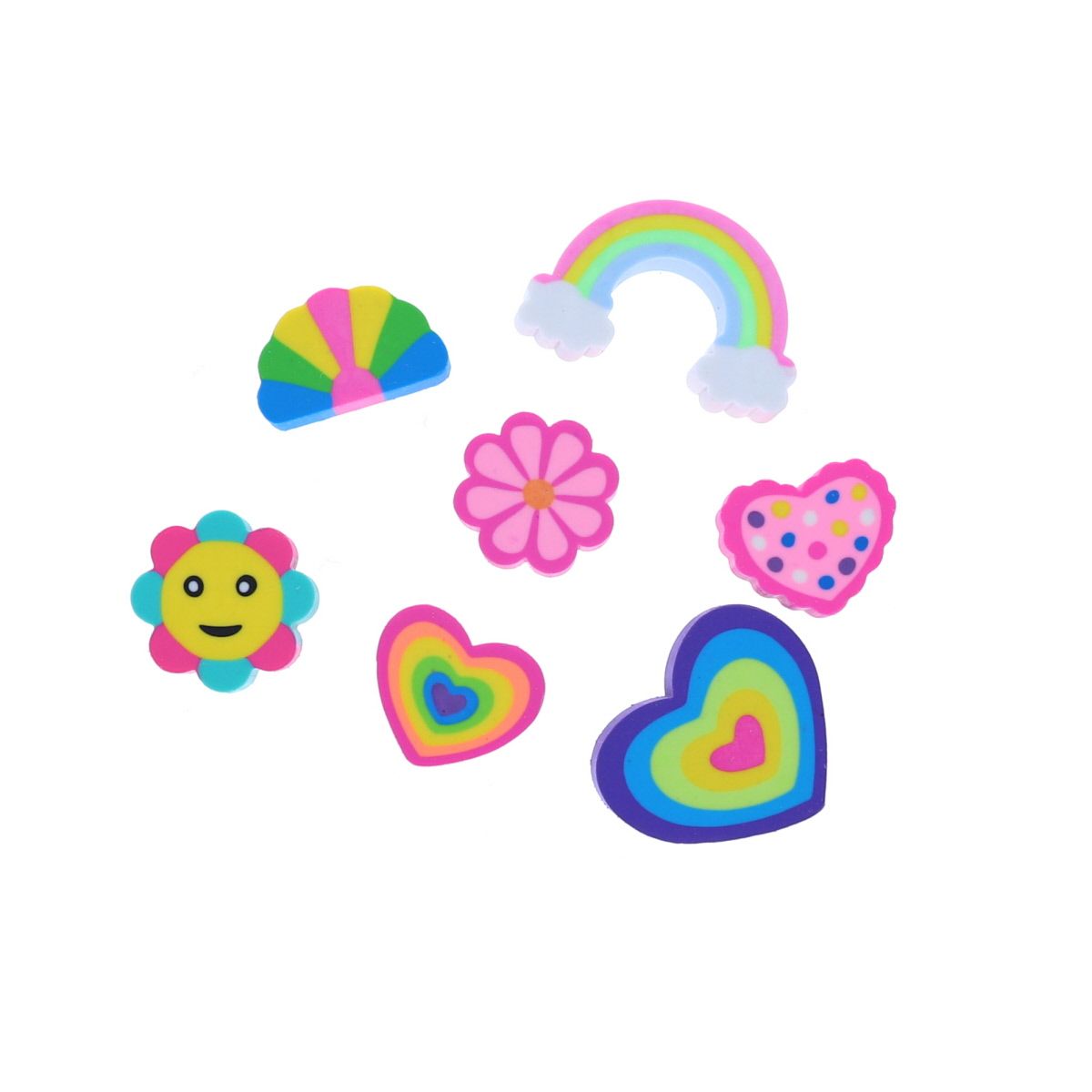 Lot de 7 gommes multicolores Mercredi et Patati