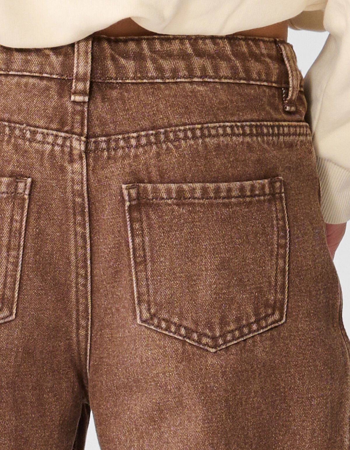 Asymmetrische Barrel Fit Jeans Bruin