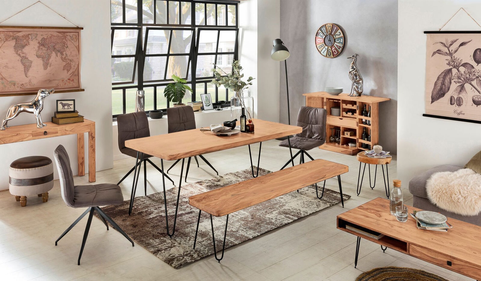 Barschrank Lucca 65 x 91 cm Akazie massiv