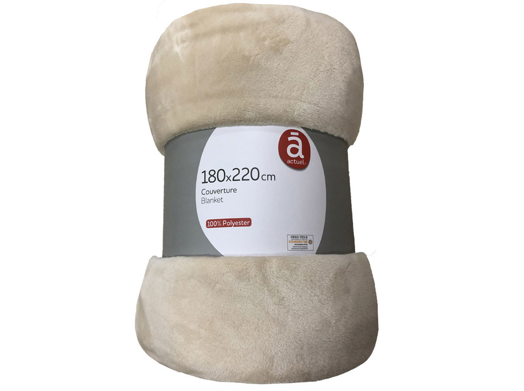 COBERTOR ACTUEL TAUPE FLANELA 180X220CM