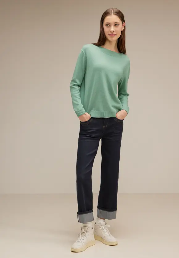 Softer Strickpullover - gentle green melange