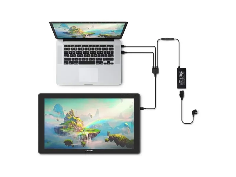 HUION Kamvas 22 Plus, Ledningsført, 476,64 x 268,11 mm, USB, 1 cm, Kuglepen, 0,3 mm