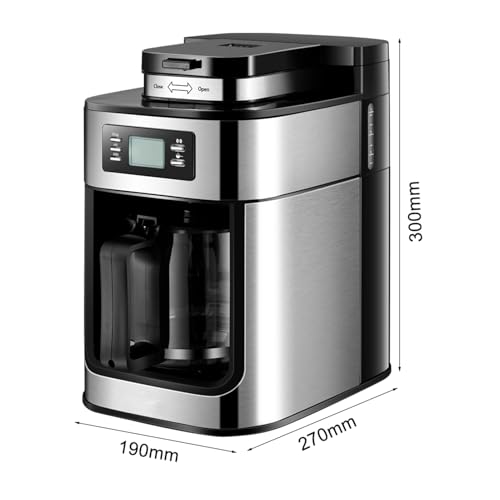 Cafetière, avec Affichage LED Machine à café de Grande capacité de 1,2 L pour Usage Domestique, des Cafés, des Bureaux, Usage Commercial (Prise UE) : Cuisine et Maison