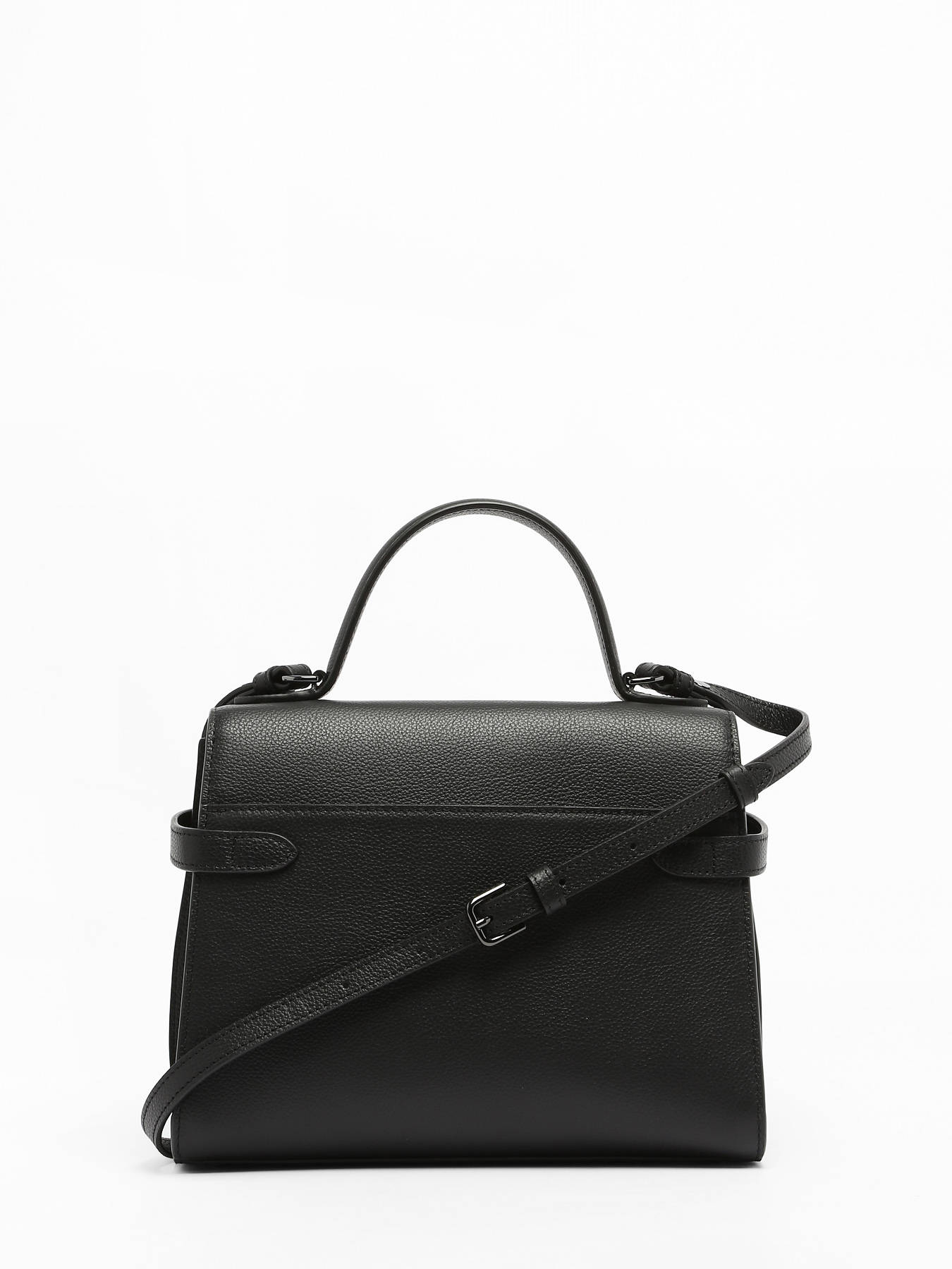 Sac bandoulire M double rabat Emilie cuir grain LE TANNEUR