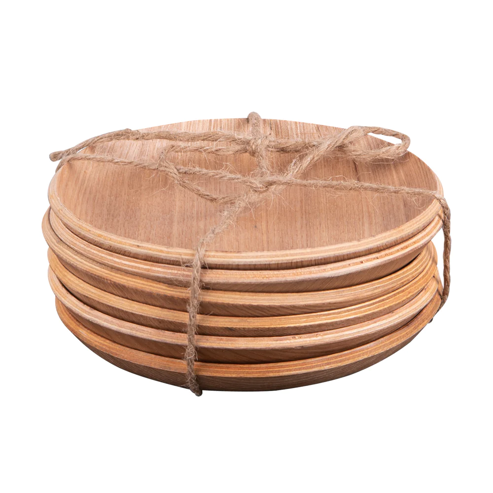 Set de 6 dessous de verre bois naturel 12 cm Table passion