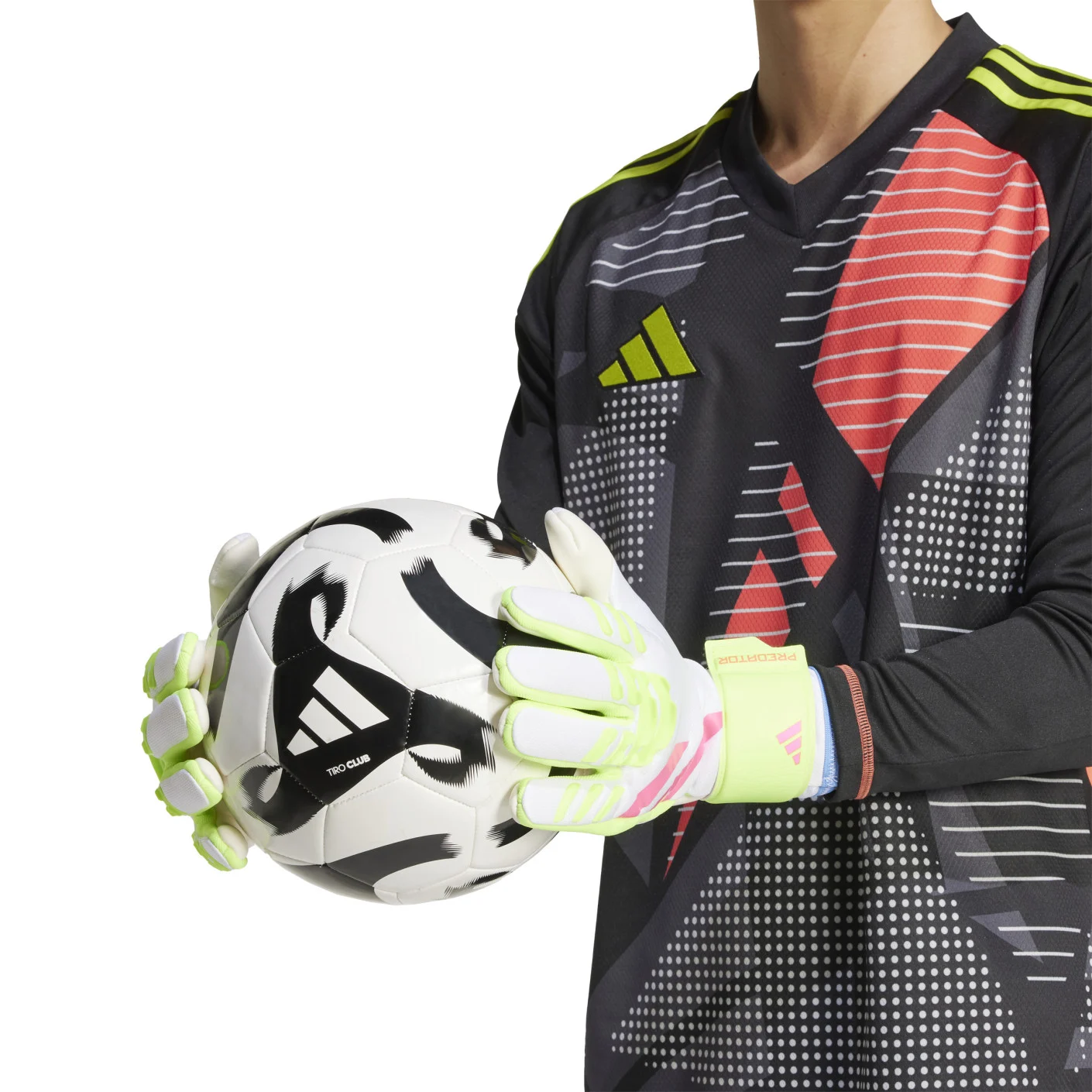 Adidas Predator League Keepershandschoenen Wit Neongeel Roze