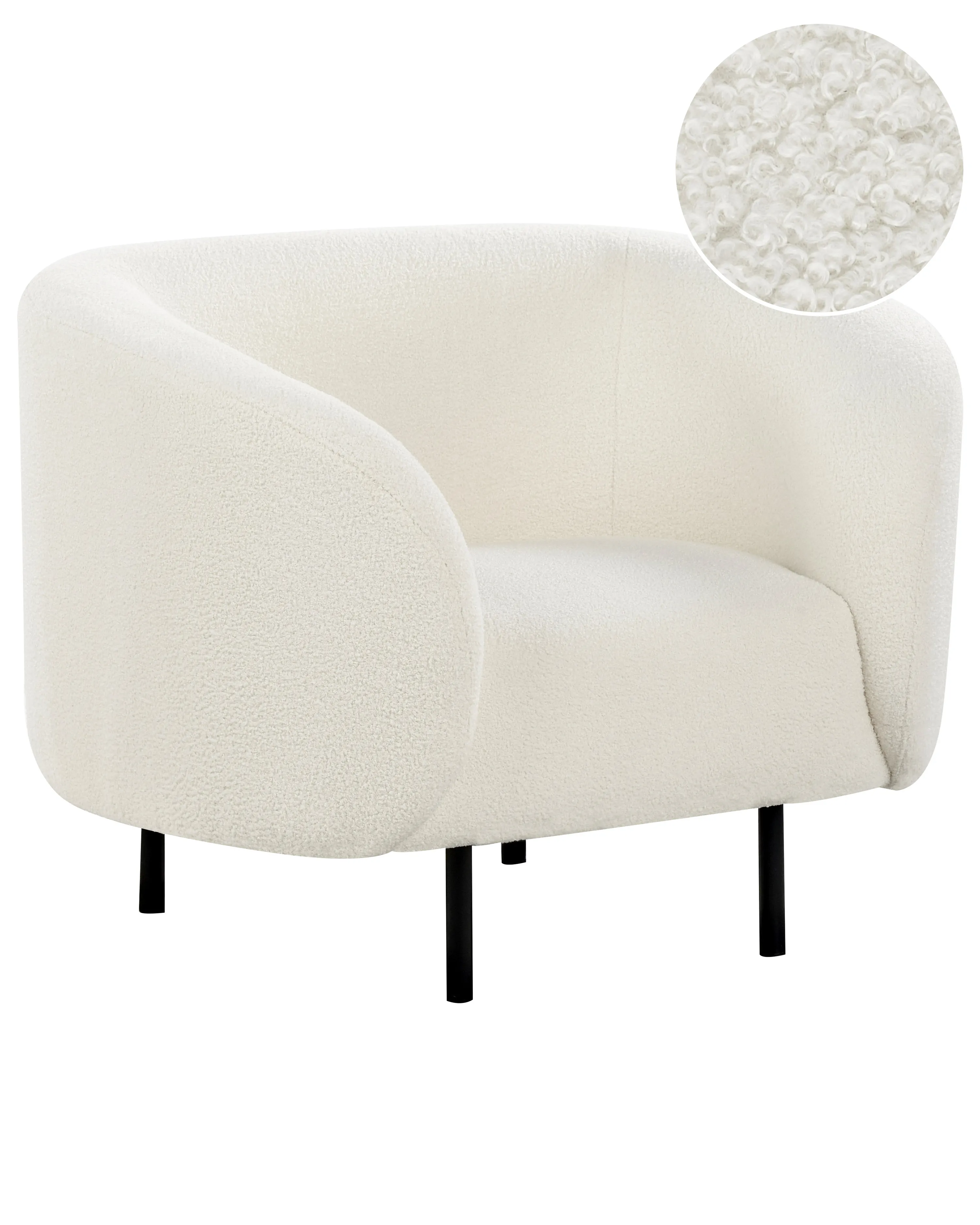 Fauteuil LOEN Bouclé Wit