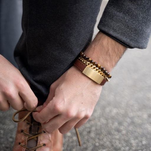 Son of Noa Panser Armbånd, Mat Guld, 23 cm