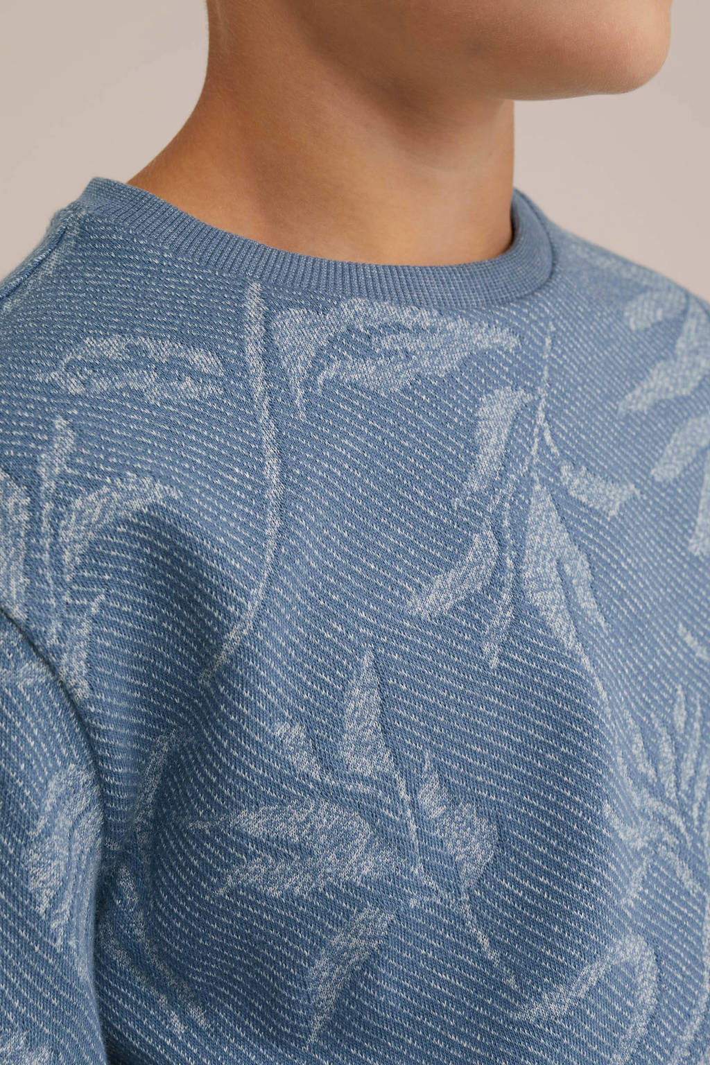 WE Fashion sweater met all over print blauw