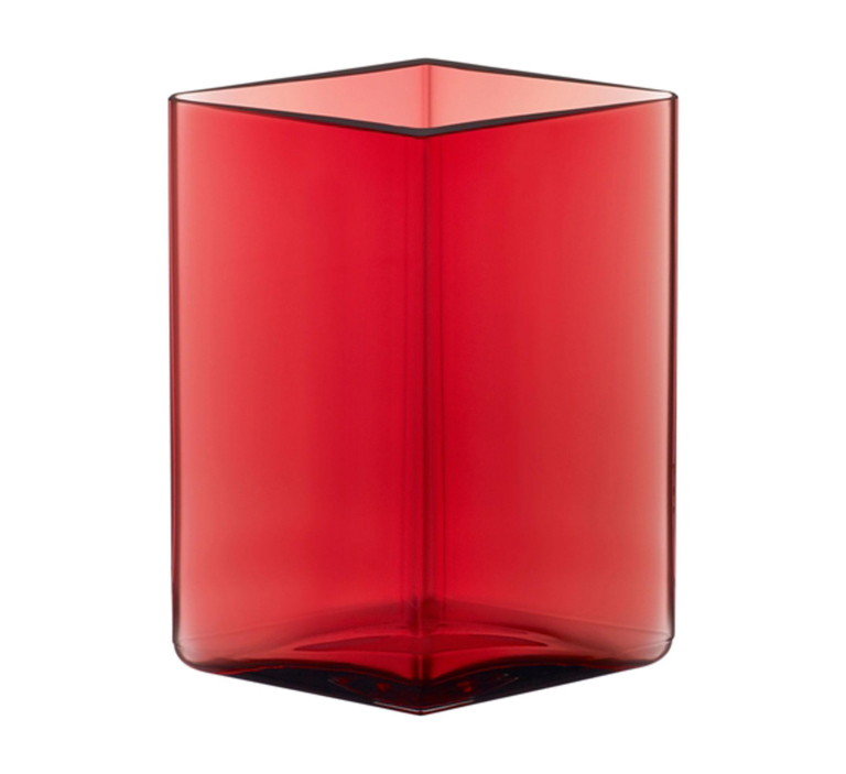 Iittala Ruutu vaas glas 11,5x11,5 cranberry