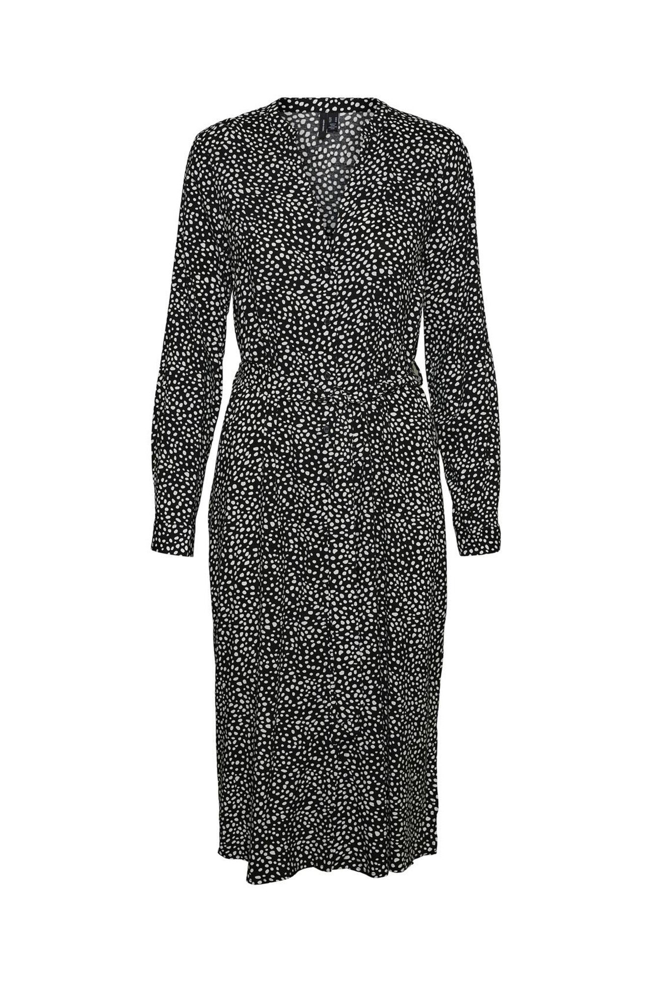 Vestido camisa estampado - Preto