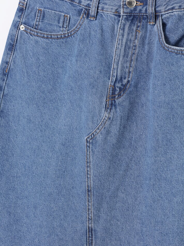 Saia longa jeans - Índigo