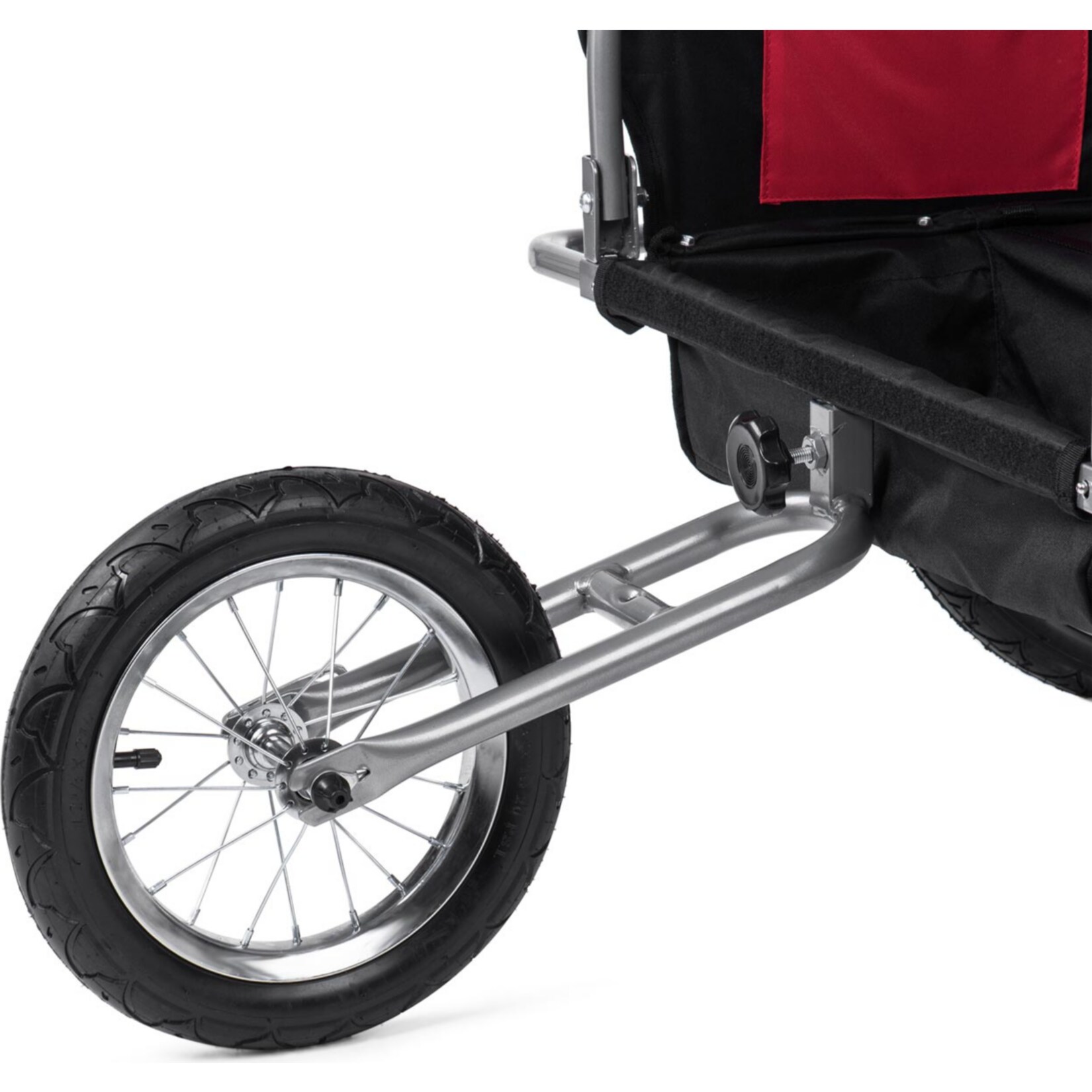 SAMAX Fahrradanhänger 2in1 Jogger - in Rot/Schwarz - Silver Frame