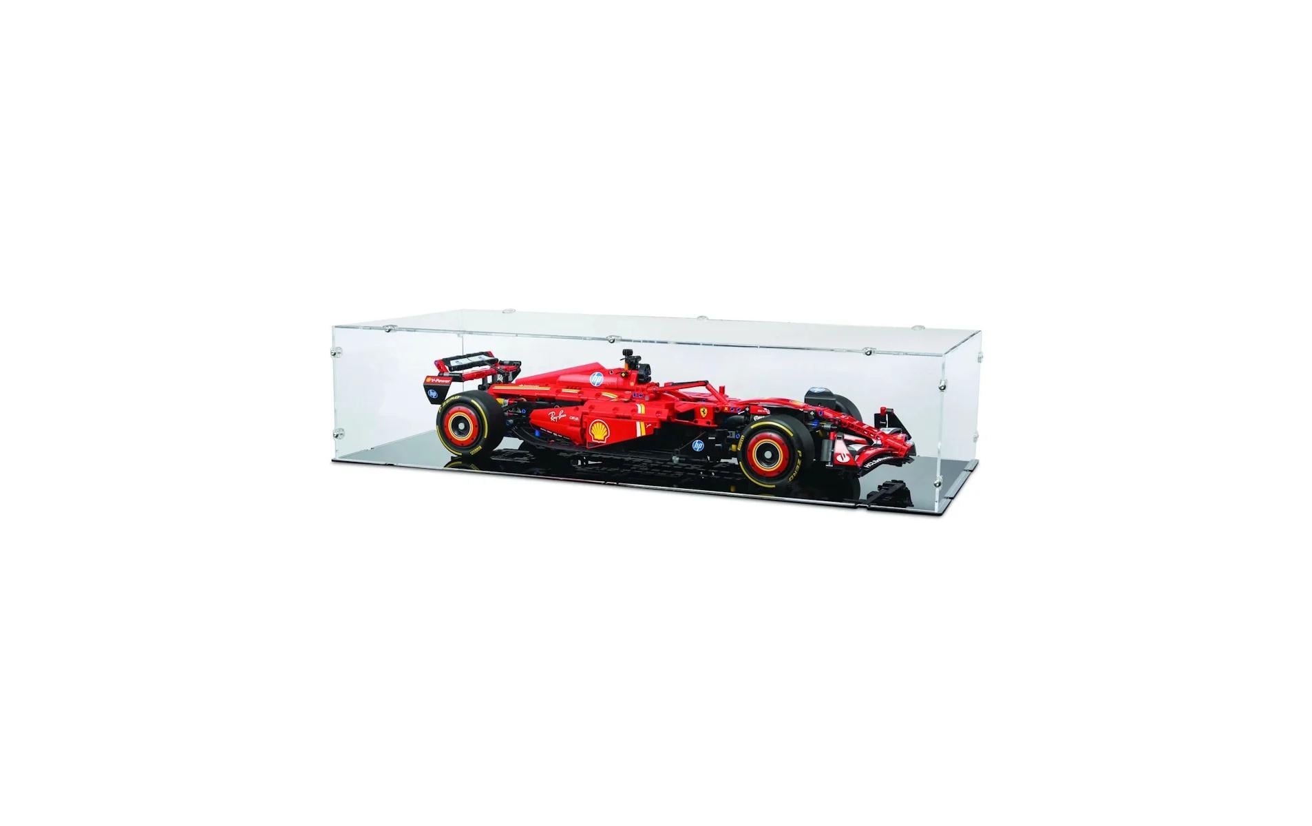 Acryl-Display für Ferrari SF-24 F1 120229<br>Acryl-Display mit schwarzem Boden für das Lego-Rennauto 42207