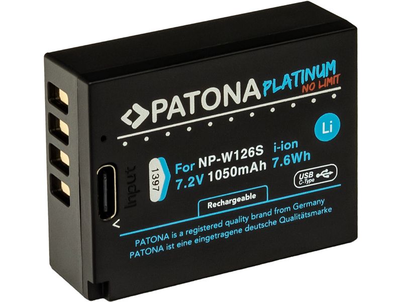 Patona Platinum Akku für Fuji NP-W126S Platinum Batteriesatz für Fujifilm