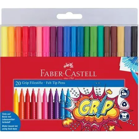 Faber-Castell Filzstift Grip Colour Marker 20er Kunststoffetui