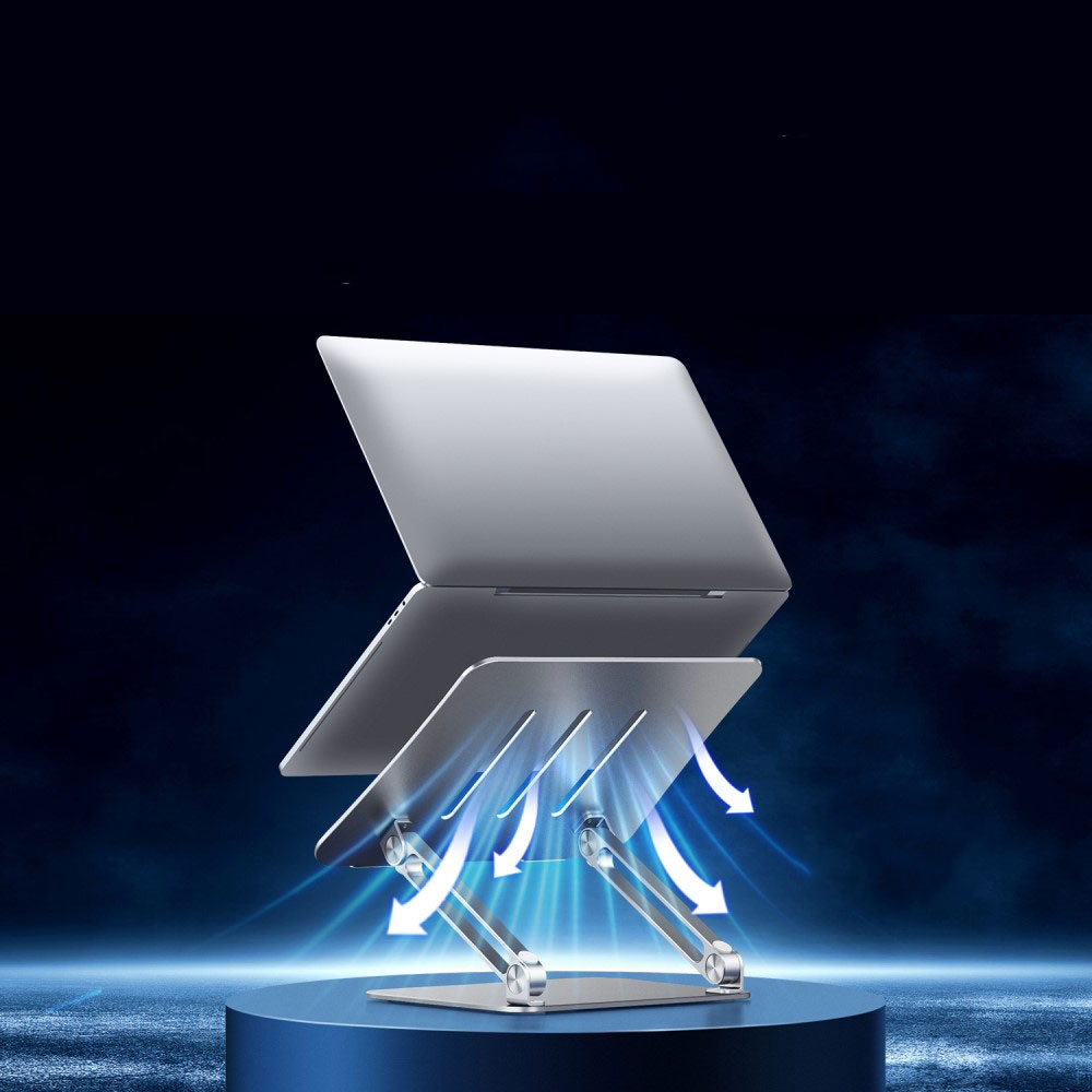 Passiv Kühlender MacBook / Laptop Alu Ständer Halterung Höhenverstellbar (10
