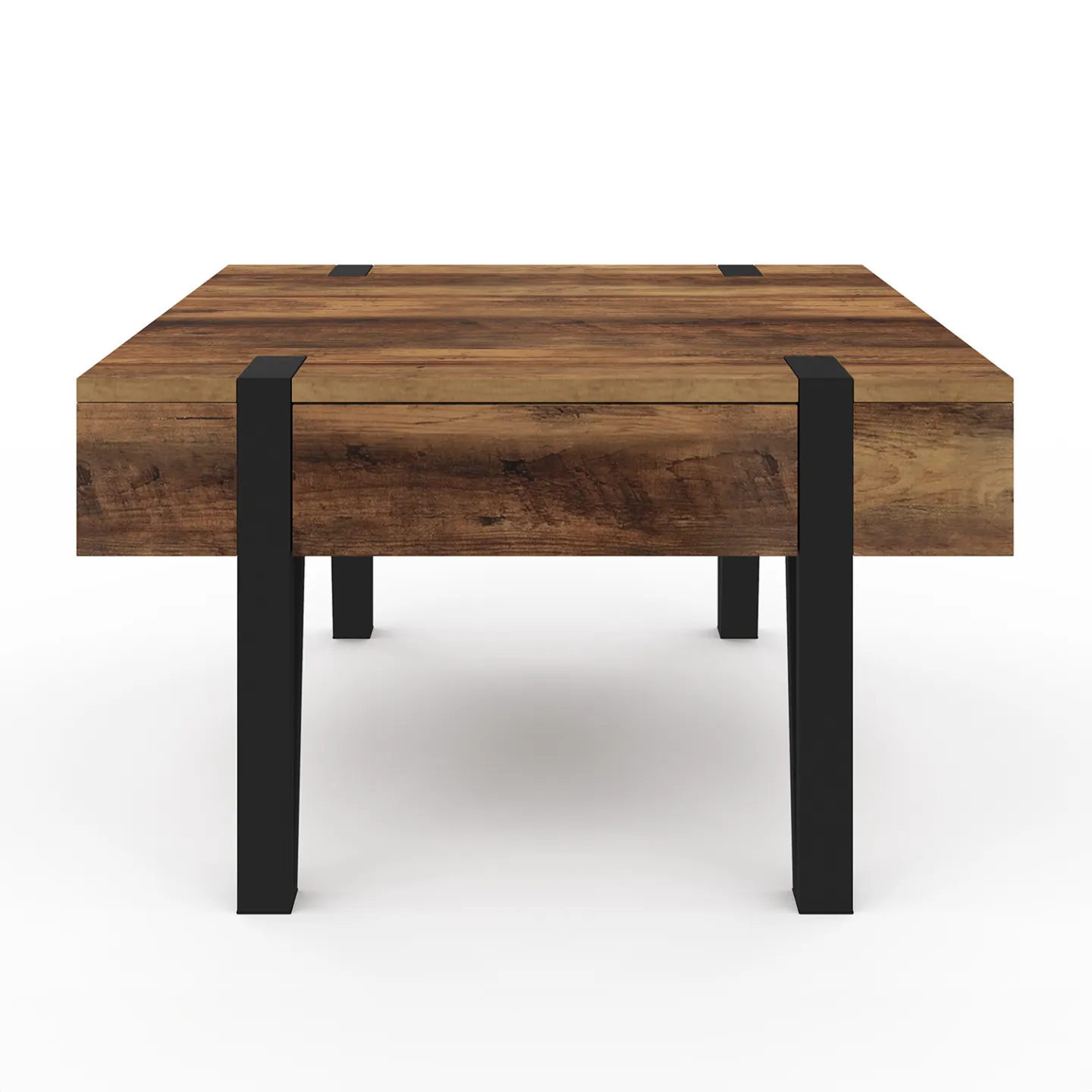 Table basse carrée AUSTRIA 1 tiroir bois pied épingle