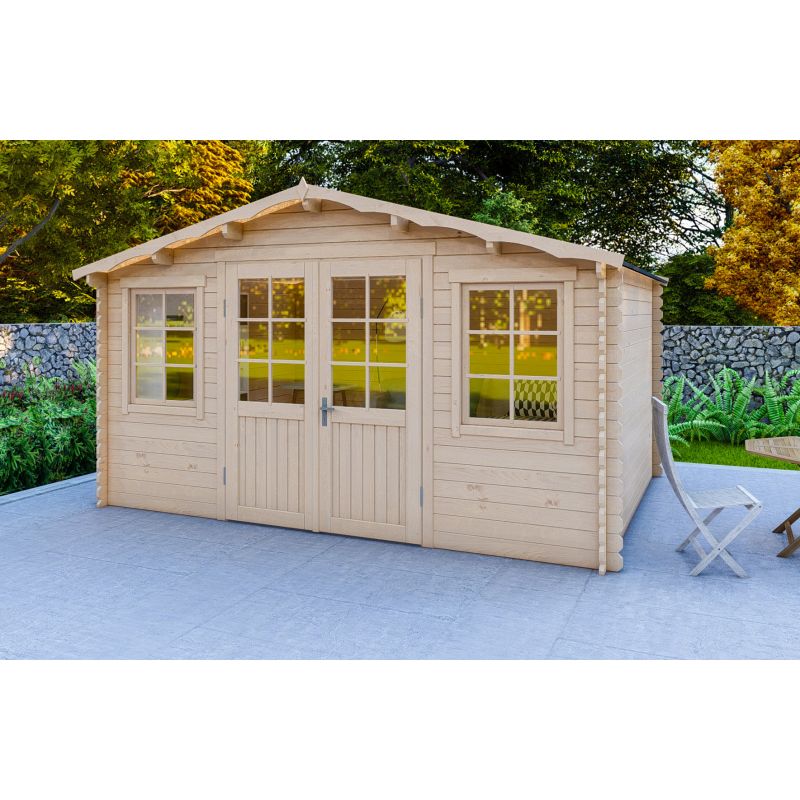 Abri de jardin tignes de 13 m² en bois de pin et d'épicéa ép. 25 mm