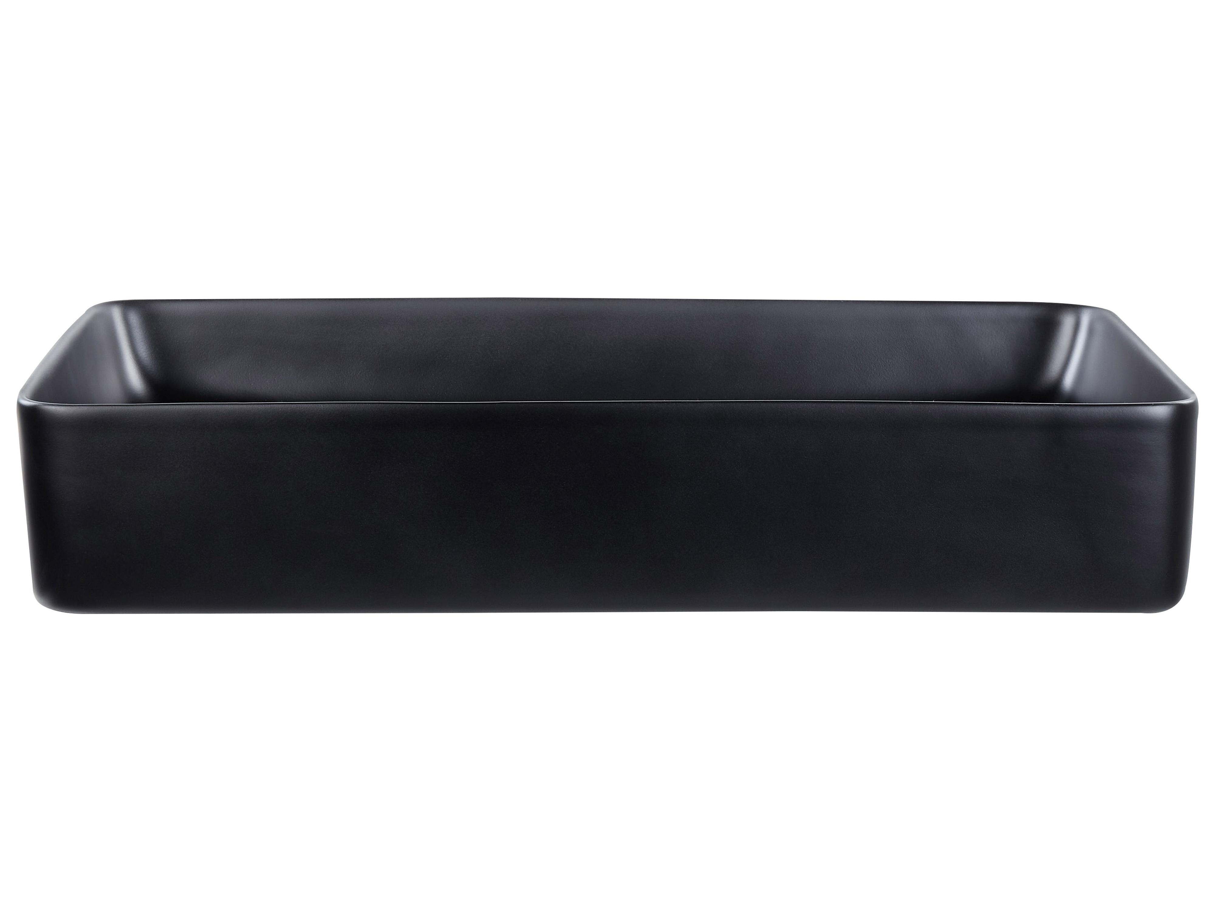 Wastafel voor aanrechtblad ULUA 61 x 35 cm Keramiek Zwart