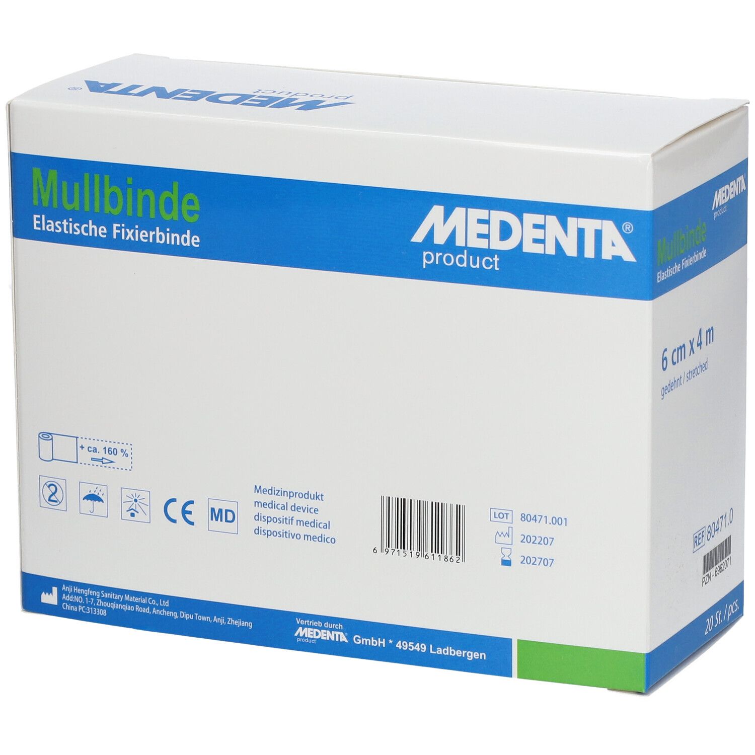 Mullbinden elastisch 6 cm x 4 m