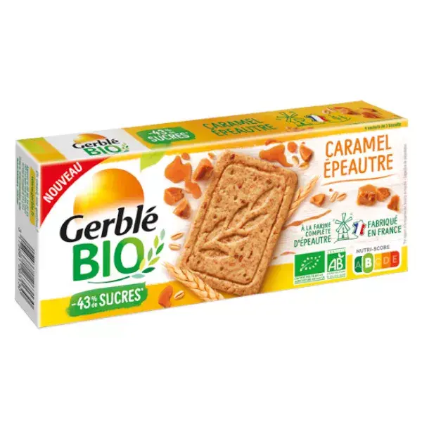 Biscoitos amanteigados de espelta com caramelo orgânicos Gerblé Vitality 130g