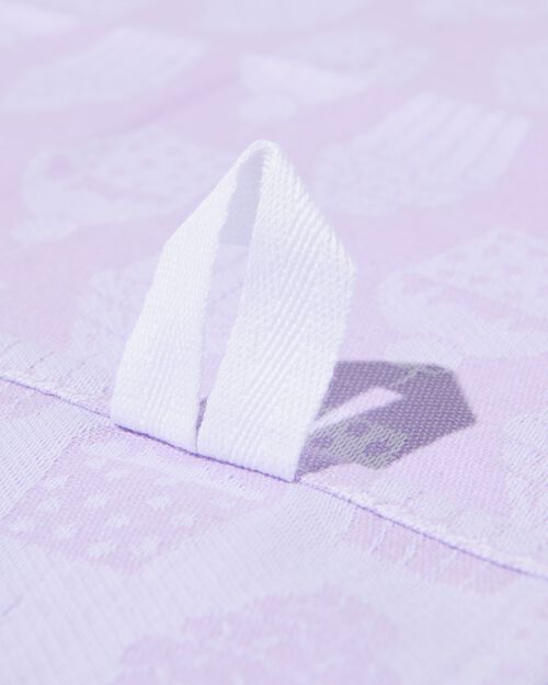 torchon 65x65 coton lilas avec cupcakes