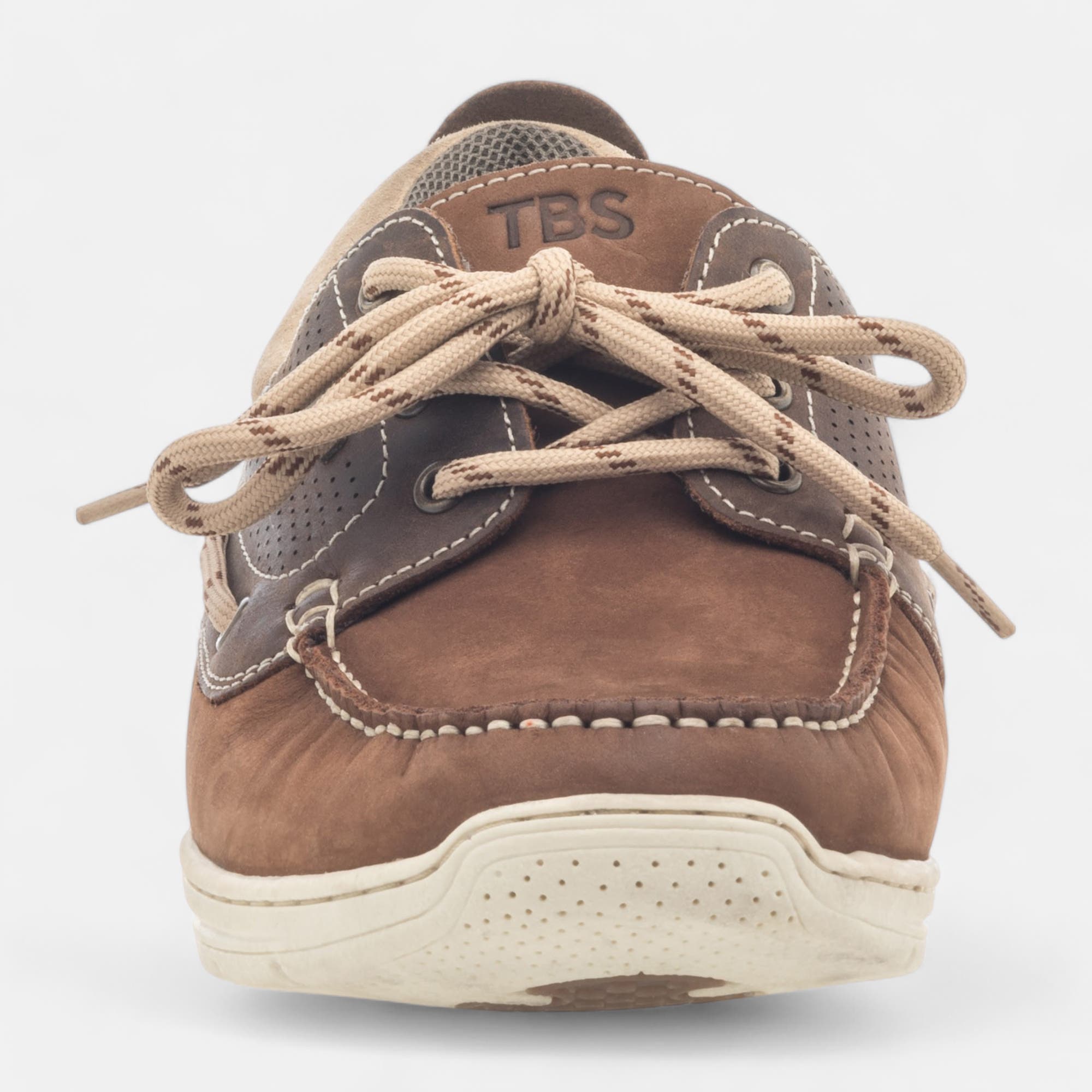 Chaussures bateau Homme en cuir cognac