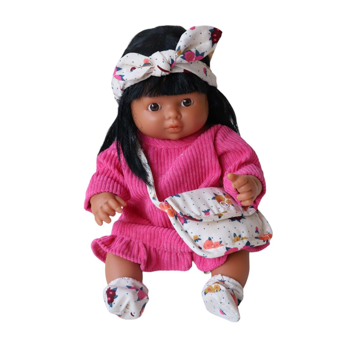 Poupée Pia robe velours rose - La vie en rose Frisette