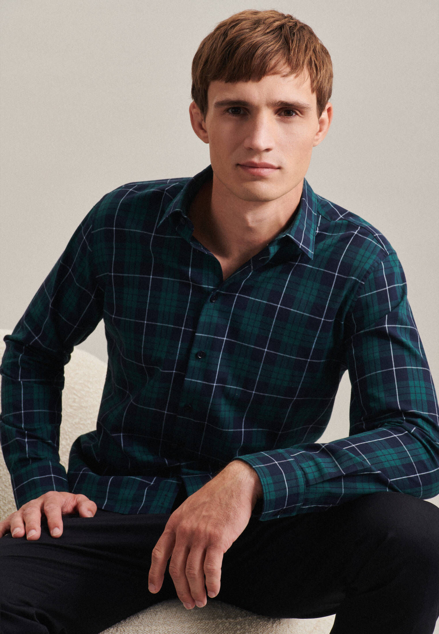 Seidensticker| Herren Casual Hemd Schwarze Rose