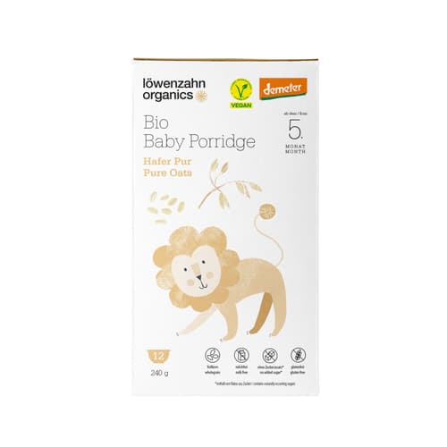 Löwenzahn Organics Demeter Bio Baby Porridge Hafer Pur