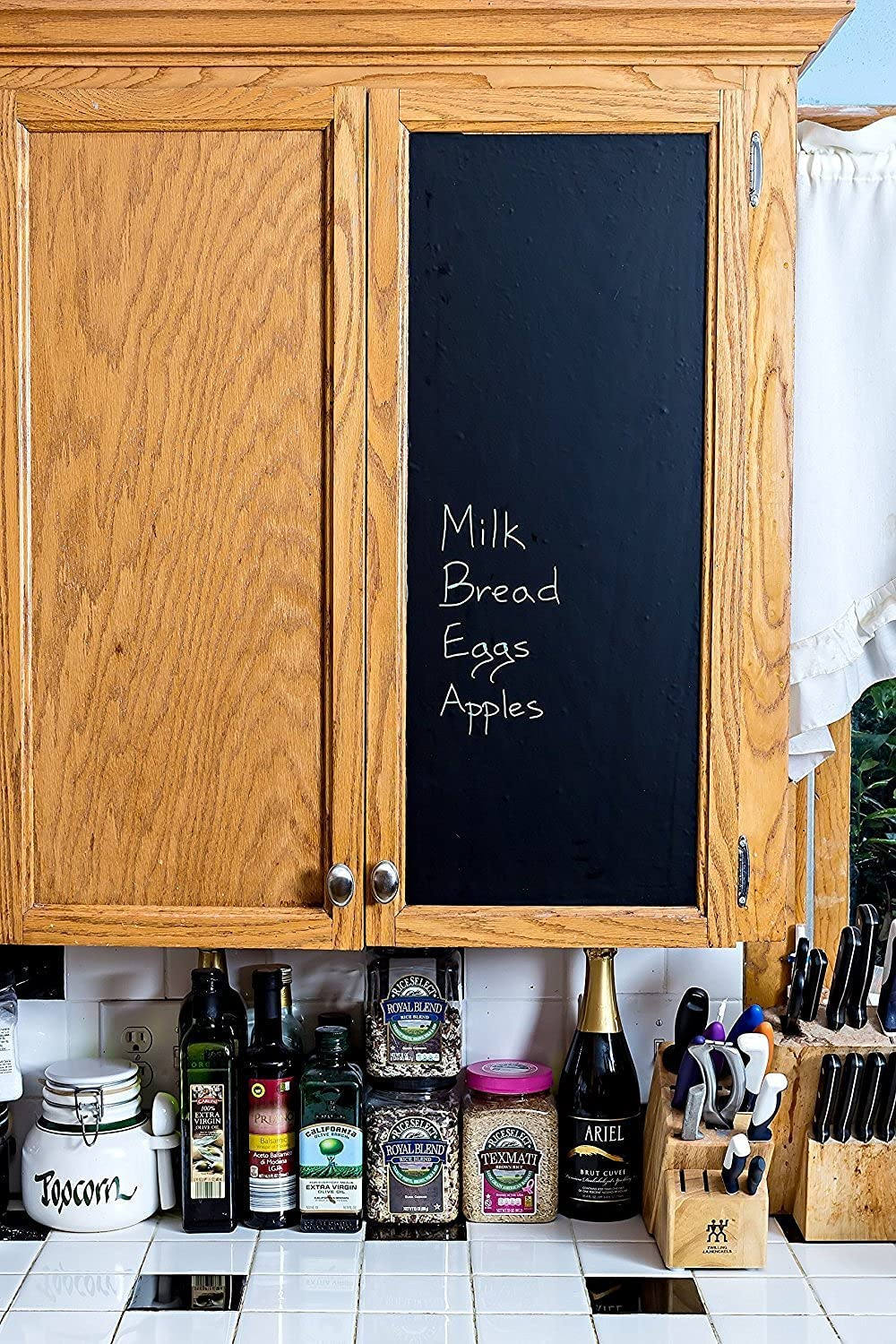 (60x100cm) Selbstklebende Wandtafel Folie Black Board Sticker inkl. 5 Tafelkreiden