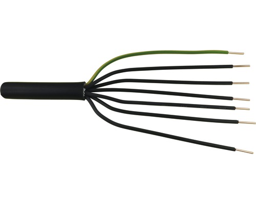 Ondergrondse kabel NYY-J 7x1,5 mm² zwart, verkocht per meter