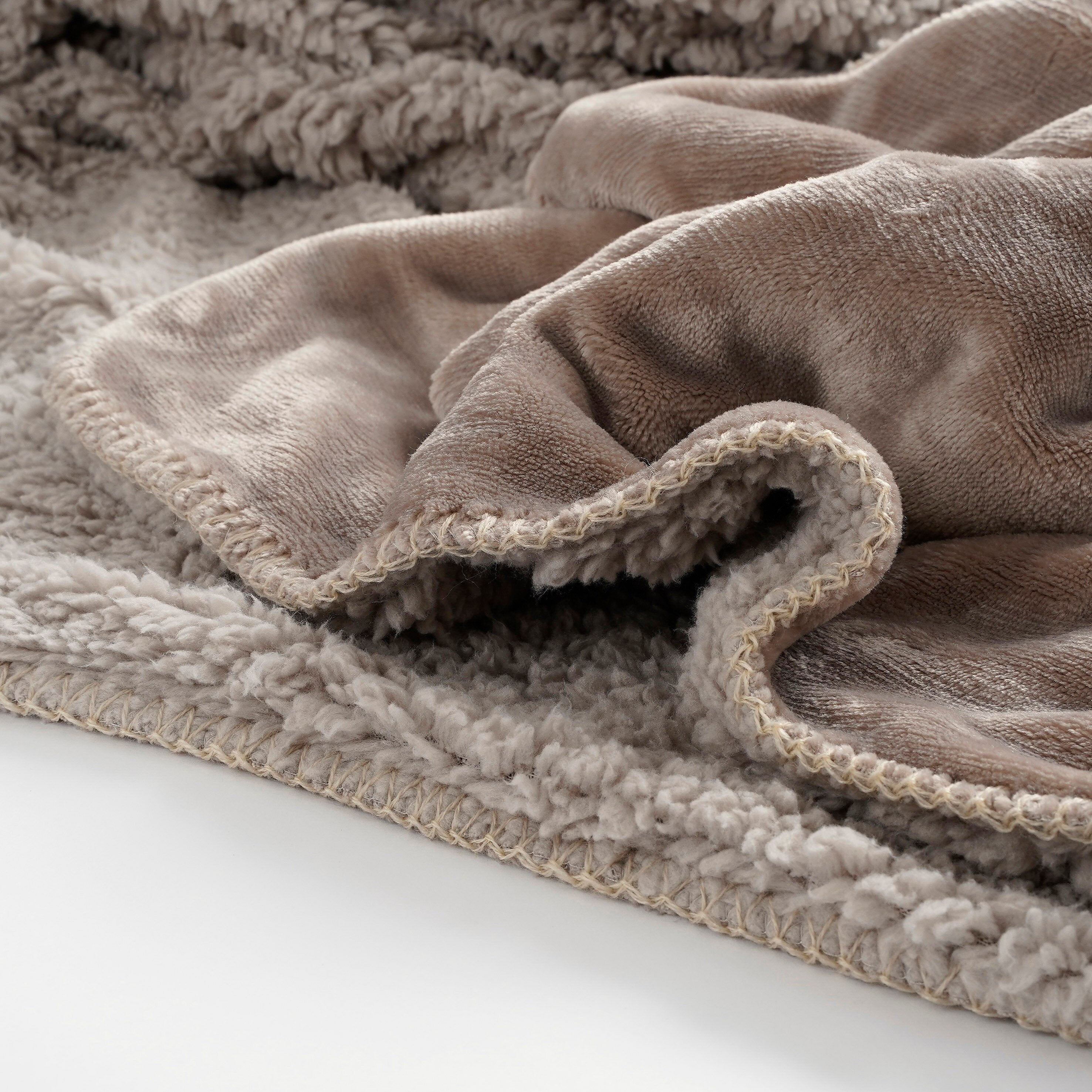 Mica Decorations Mardy fleece plaid beige - l200xb150cm