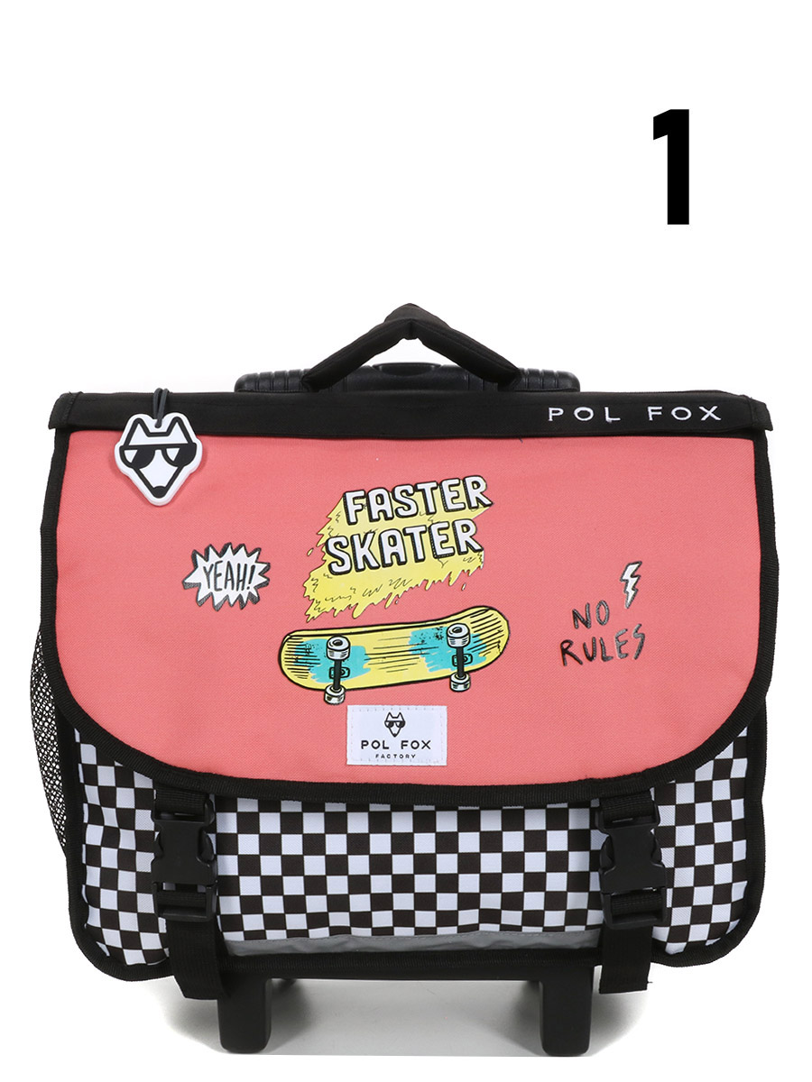 Cartable À roulettes RÀversible Pol Fox Skate 2 - 38 cm
