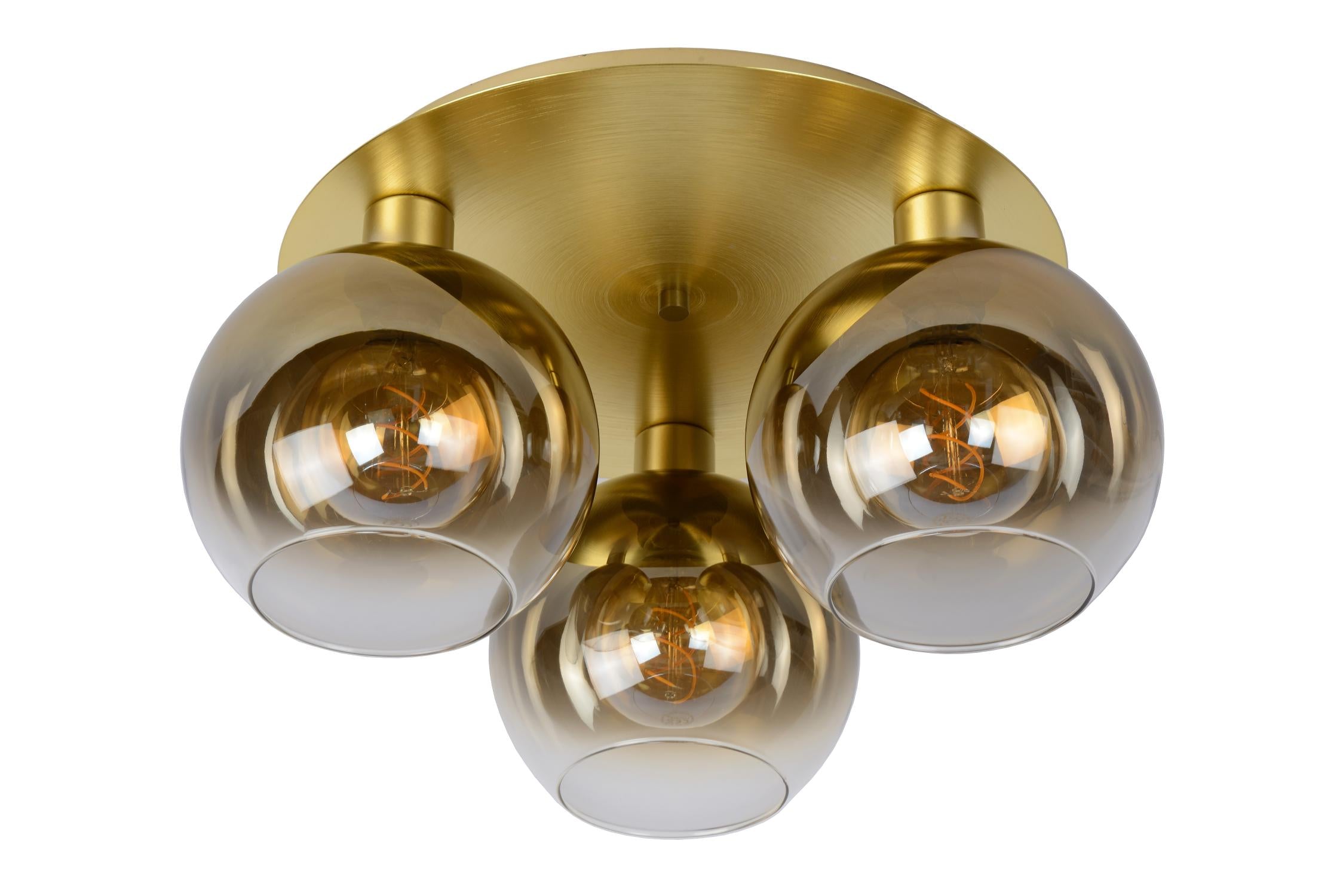 Marius 3 plafondlamp Ã50 messing