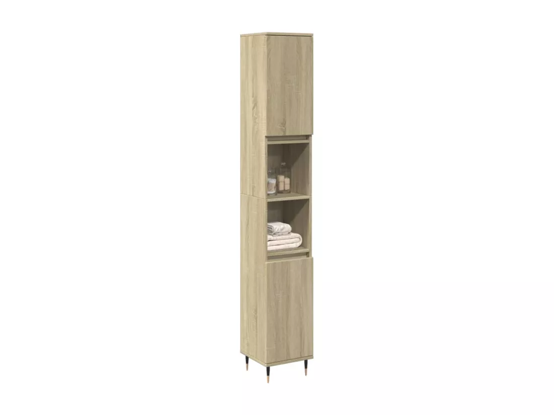 Armoire salle de bain chêne sonoma 30x30x190 cm