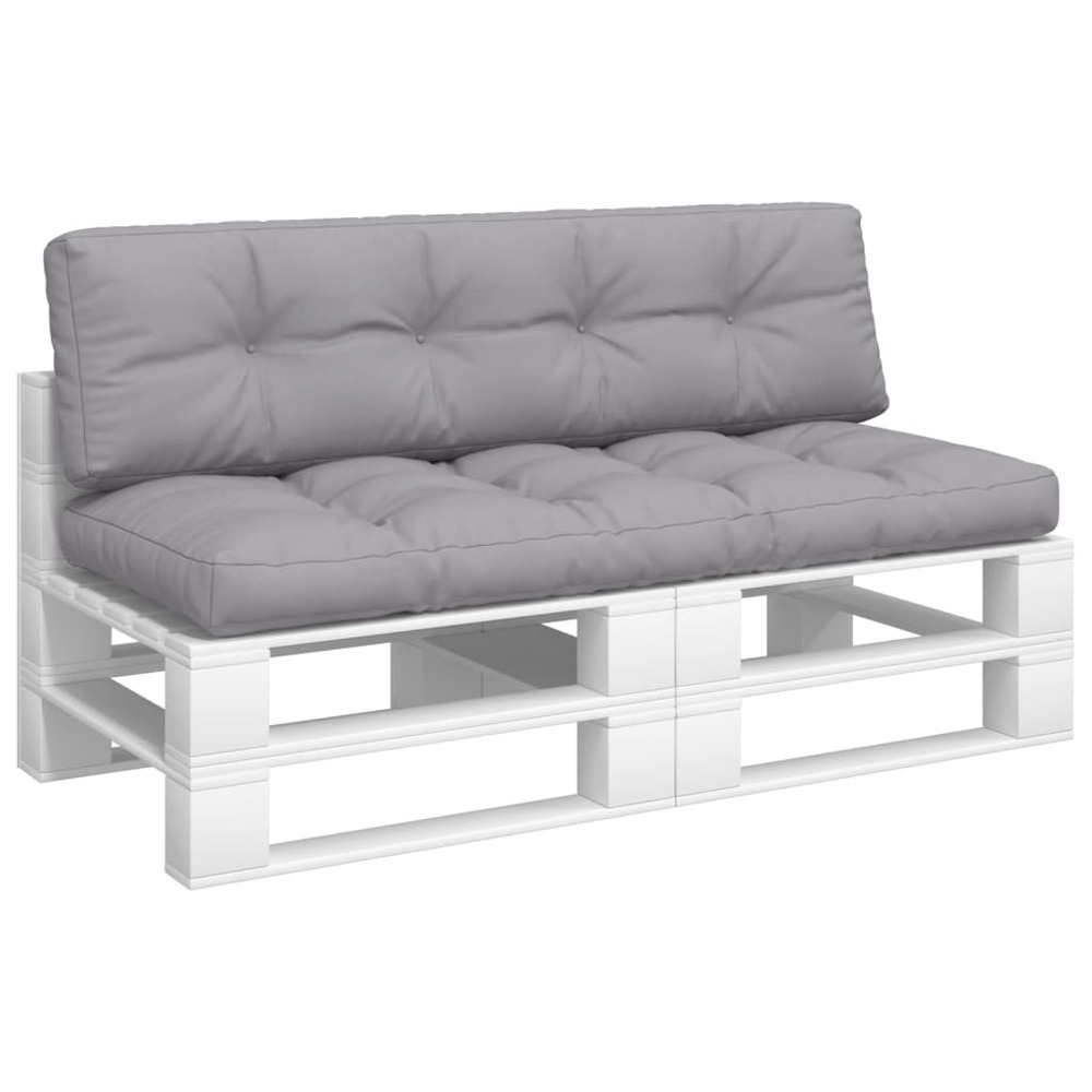 Coussins de palette 2 pcs gris tissu