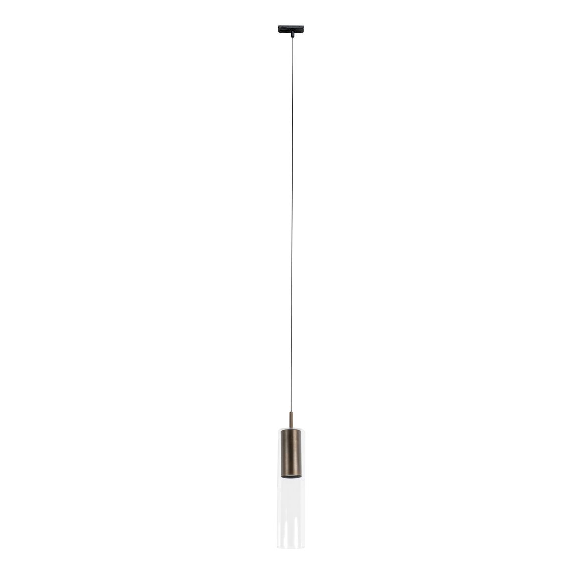 Moderne hanglamp donker brons voor railsysteem 1-fase - Iconic Lloyd