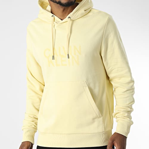 Sweat Capuche Distorted Logo 0075 Jaune