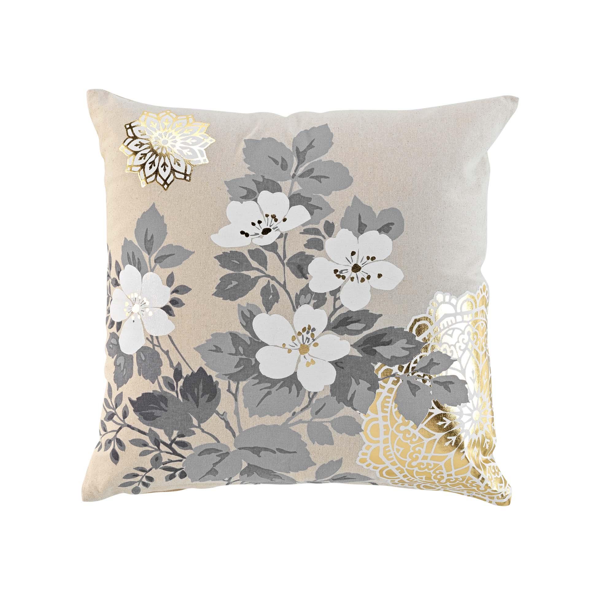 COUSSIN 45X45CM COTON IMPRIME METALLISE DAYA