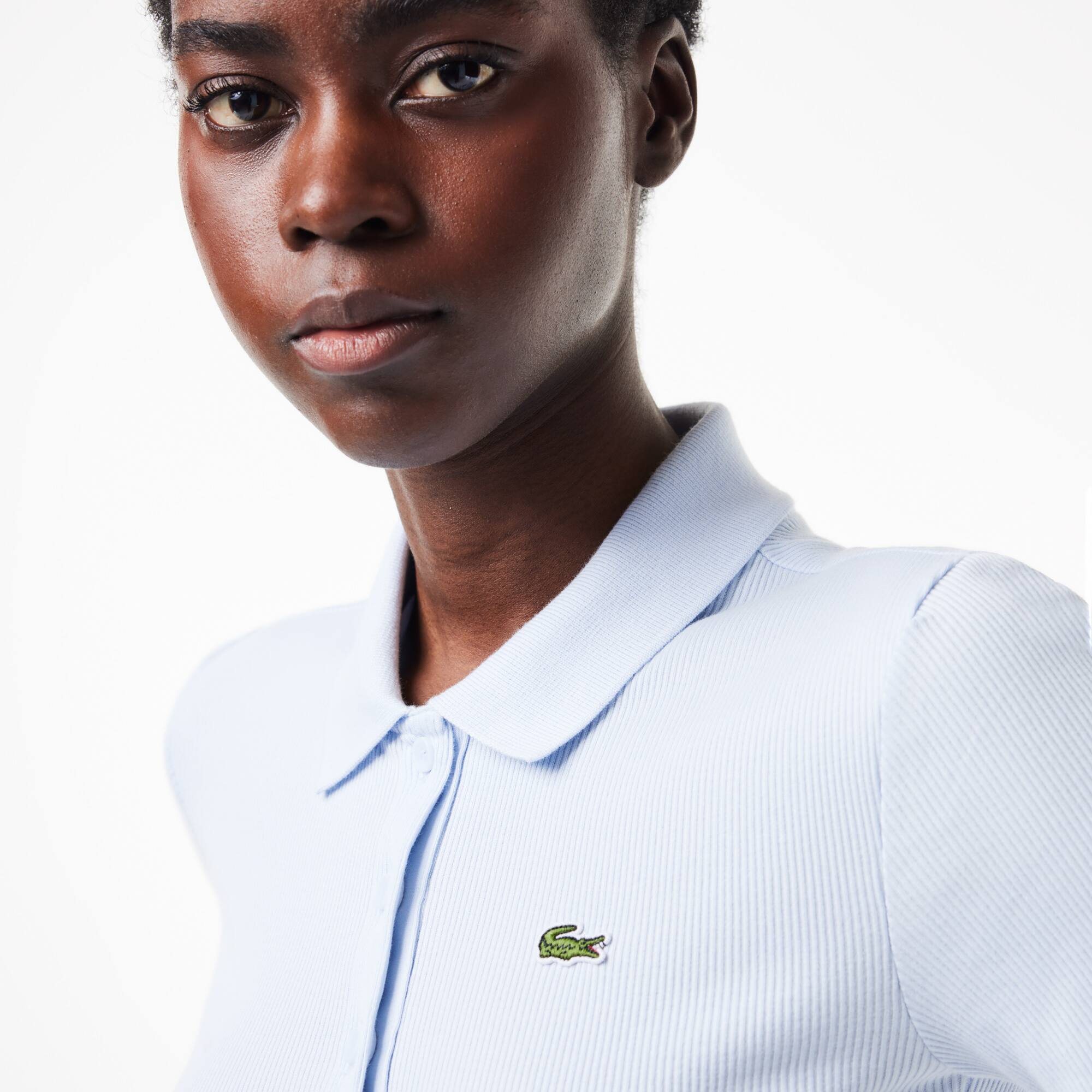 Damen LACOSTE Poloshirt in Slim Fit aus Bio-Baumwolle Kurze Ärmel - Blau - Lacoste - Damen