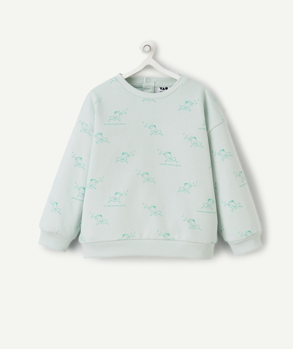SWEAT MANCHES LONGUES BÉBÉ GARÇON 100% COTON IMPRIMÉ OISEAU