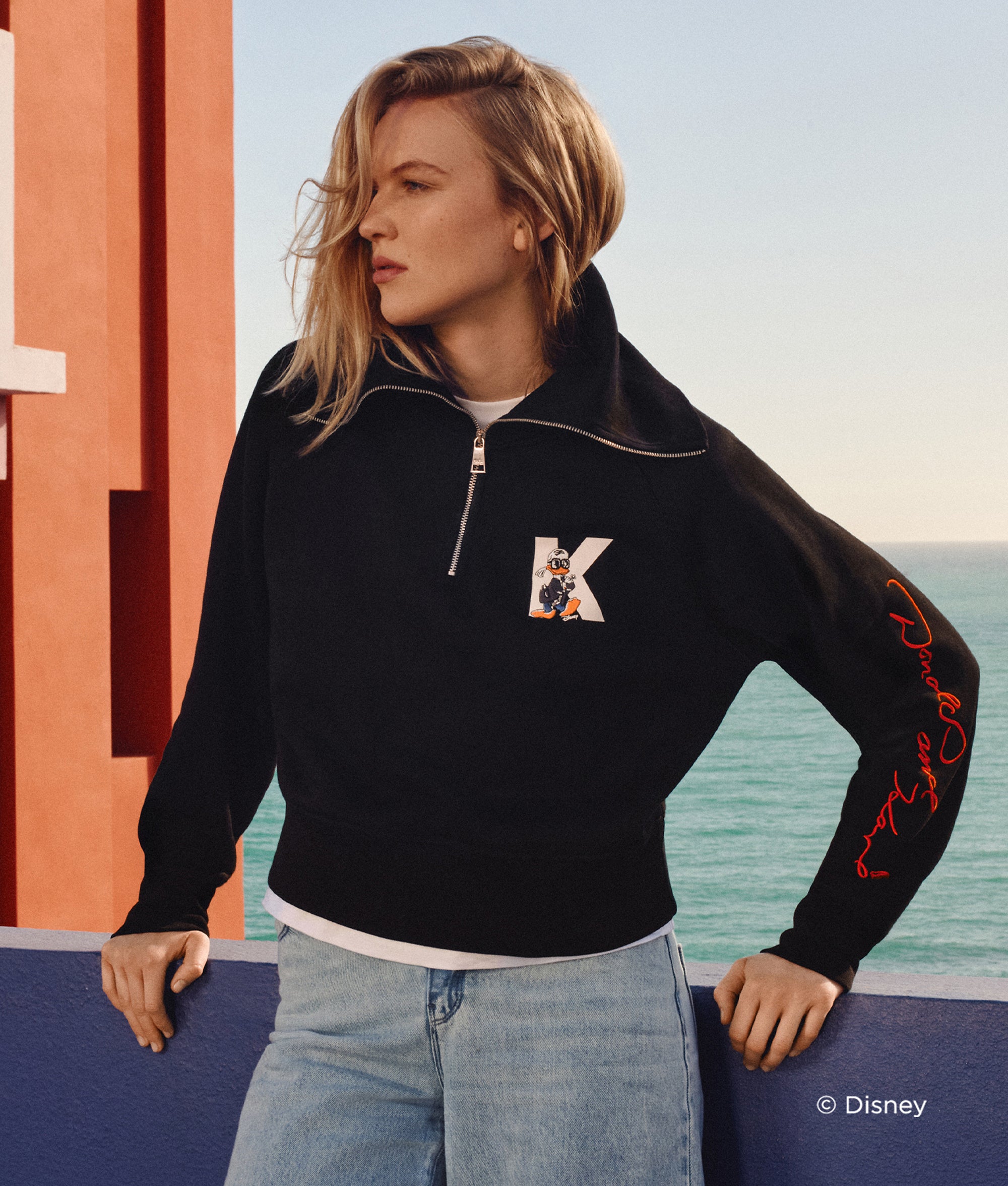 Disney x KL sweatshirt met half rits
