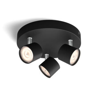 Philips opbouwspot Star 3-lichts zwart