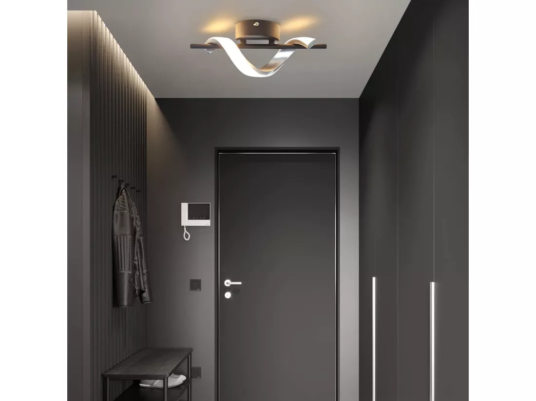 NETTLIFE applique murale LED applique d'intérieur design moderne lampe de couloir chambre 3000K lampe de cage d'escalier blanc chaud
