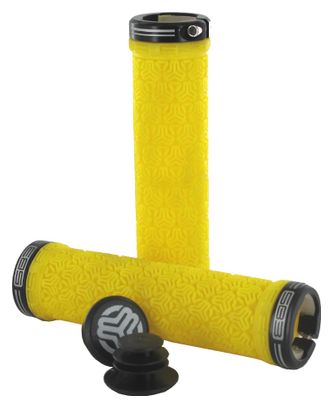 SB3 Paire de grips LOGO Jaune Lock On Noir