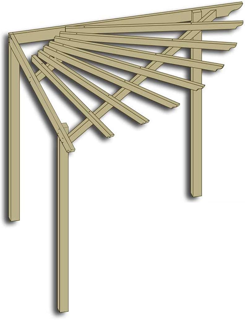 Eckpergola 240 x 240 x 220 cm Pergola aus Holz für Terrasse Gartenecke von Gartenpirat